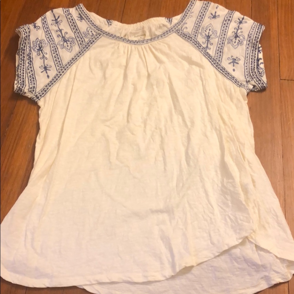 White with blue detail tunic